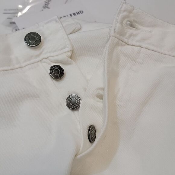 GRLFRND The Maran Wide Leg Split Hem Mid Rise White Jeans NWT size 31 - Picture 6 of 13